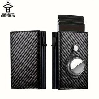 Carteira Minimalista Com Bolso De Dinheiro Porta-Cartões Auto Side Push Card Para Homens Slim RFID Blocking Money Clip