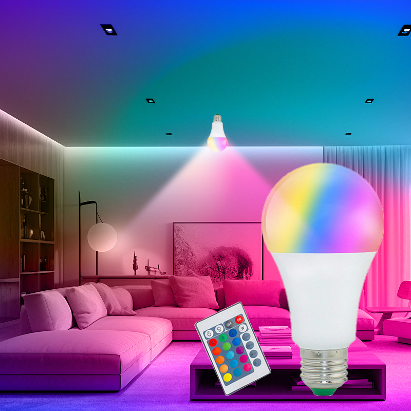 Lâmpada Inteligente Led Lâmpada RGB Lâmpada Doméstica 9W Lâmpada de Controle Remoto RGB Lâmpada Colorida RGB Lâmpada de Controle Remoto RGB Lâmpada de Controle Remoto RGB Lâmpada de Controle Remoto RGB Lâmpada de Beleza Lâmpada de Preenchimento Atmosfera