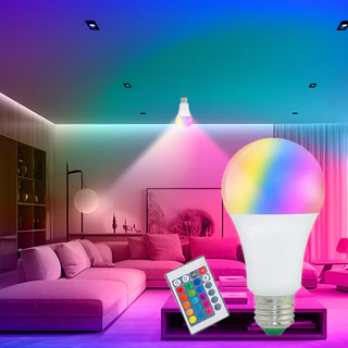 Lâmpada Inteligente Led Lâmpada RGB Lâmpada Doméstica 9W Lâmpada de Controle Remoto RGB Lâmpada Colorida RGB Lâmpada de Controle Remoto RGB Lâmpada de Controle Remoto RGB Lâmpada de Controle Remoto RGB Lâmpada de Beleza Lâmpada de Preenchimento Atmosfera