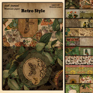 10folhas Material Borboleta Retro De Tamanho Grande Papel Jornal Decoração Diy Tools Papelaria Estudantil Artesanato