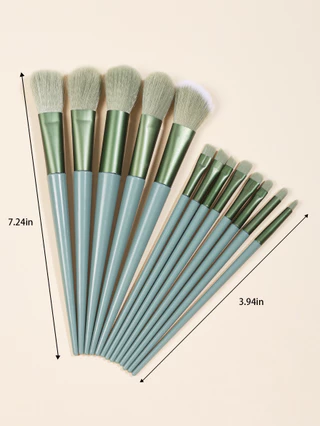 13 Matcha Green Makeup Brushes Beauty Four Seasons Green Makeup Brush Set Set Cerdas de Maquiagem Verde Blush Maquiagem Verde Fundação Pó Solto