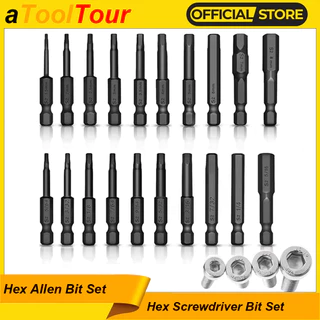 Conjunto de brocas elétricas de chave Allen de cabeça sextavada 1/4 pol. Chave de fenda hexagonal S2 Chave de fenda de aço Adaptador de extensão de chave de segurança Pontas magnéticas para serviço pesado