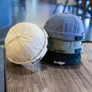Chapéu Sem Bordado Com Letra De Tubarão Brimless Para Homem Boné De Algodão Mulher Alta Qualidade Hip Hop Beanie