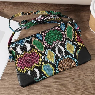 Nova Bolsa Multicolorida Feminina , Com Zíper Simples Alça De Ombro Destacável