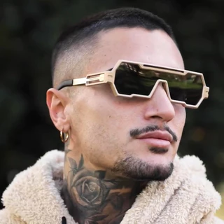 Óculos de sol de estilo Punk com peças conjuntas de Metal Moda Homem Mulher Tiro de Rua Templo Oco Óculos de sol