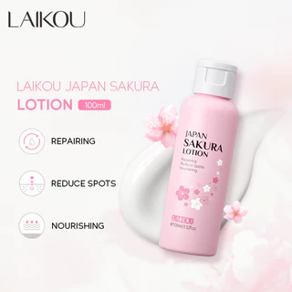 LAIKOU Japão Sakura Loção Facial Antienvelhecimento Reduz Manchas Nutritiva 100ml