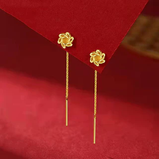 1 Par De Brincos De Borla De Trevo Da Sorte Em Ouro Saudita 18K Moda Minimalista Para Presente De Joias Femininas