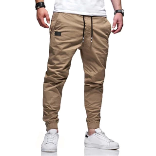 Calças De Jogger De Carga Casual De Algodão Twill Para Homens