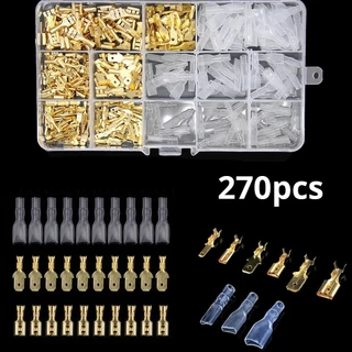 Caixa Isolada Conector de Fio Fêmea Macho 2,8/4,8/6,3mm Terminais Crimpadores Elétricos 270PCS Kit