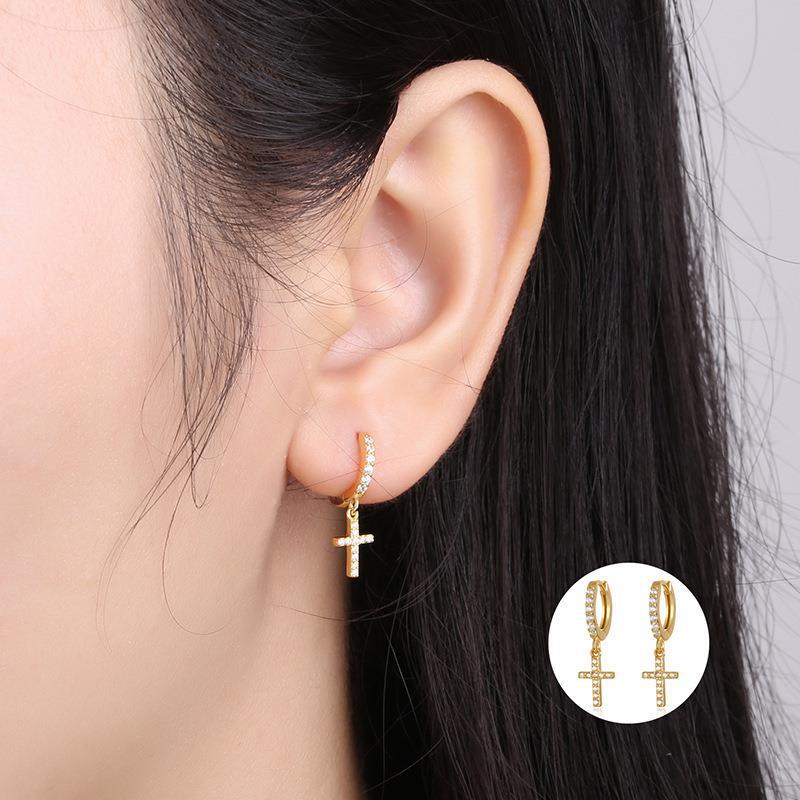 Brincos Clássicos Transfronteiriços Brincos Zircon Brincos INS Trendy Classy All-Match Brincos Femininos