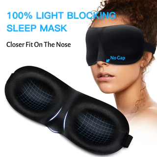 Máscara Para Dormir Em Espuma De Memória 3D De 1 Peça-, Viagens E Blackout-Preto