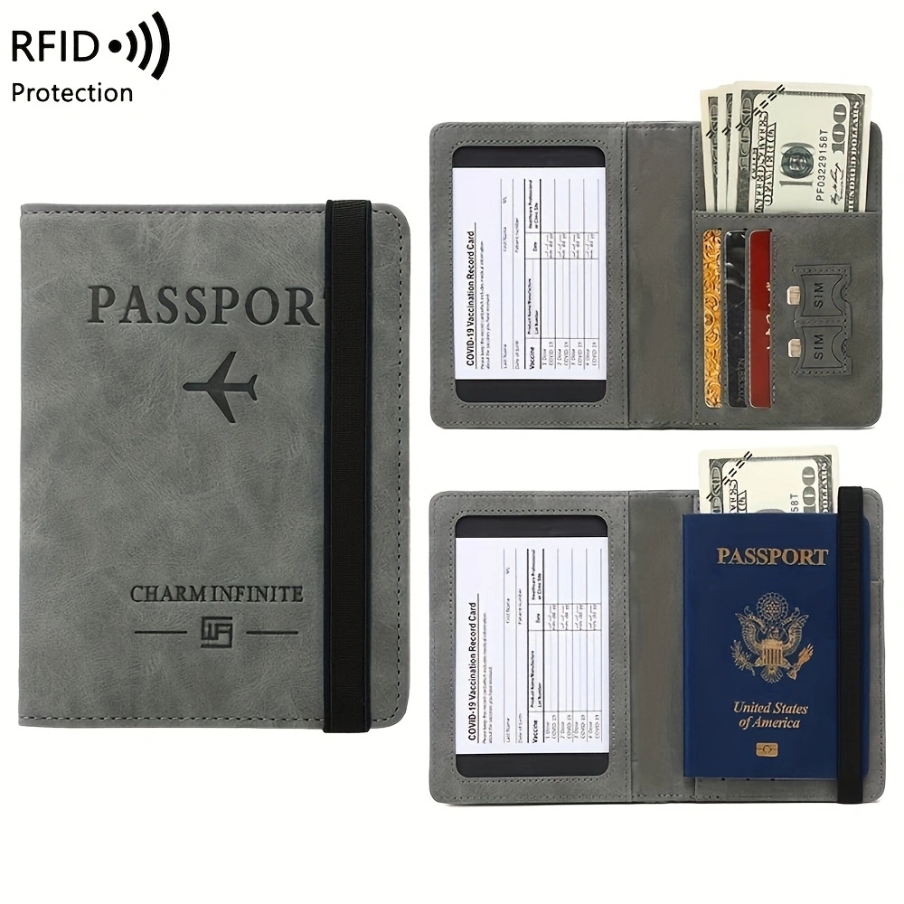 Rfid Escova Anti-furto Carteira de Porta-moedas com porta-moedas simples, com função de escova Anti-roubo, com janela transparente, Equipada com Lanyard Conveniente
