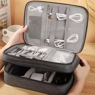 Três camadas Conveniente Saco de armazenamento eletrônico de grande capacidade Cabo de dados de grande capacidade Armazenamento Digital de produtos Viagem de negócios Conveniente Transporte Multifuncional Busi