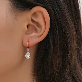 2 Brincos de Moda de Luxo Gota d'Água Zircon Brincos de Festa Senhoras Brincos Jóias