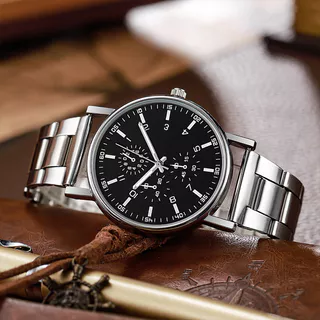Relógio Masculino De Negócios , Pulseira De Liga E Com Movimento De Quartzo , Adequado Para Festas , Reuniões