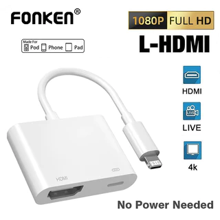 Adaptador AV Digital Fonken Para iOS 14 13 1080P HDMI Sincronização De Áudio E Vídeo Projetor De TV