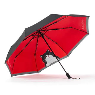 69,9cm Manual de 8 ossos Guarda-sol de Vinil Dobrável para Gato Guarda-sol Criativo Guarda-sol Sunny Umbrella Fêmea Manual 70% fora Umbrella