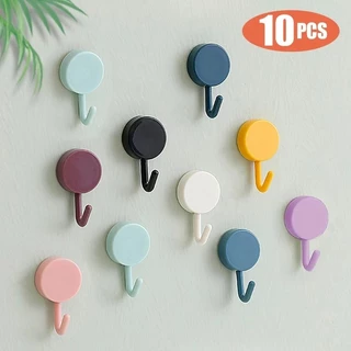10PCS Ganchos De Parede Autoadesivos Criativos Chave Utilitários Para Decoração De Casa Acessórios De Armazenamento Banheiro De Cozinha