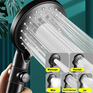 Chuveiro Pressurizado De 1 Peça De Cinco Bicos Preto Mão Com spray