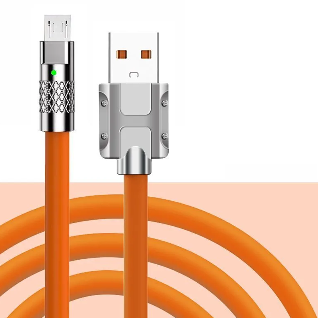 Cabo de dados USB compatível com - maior durabilidade e estética, cabo de carregamento rápido - USB-A 2,0,3 pés (aproximadamente 91,4 cm) (laranja escuro)
