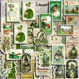 50pcs Lucky Green Stickers Diy Computer Washi Scrapbooking Papelaria Artesanato