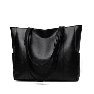 1PCS Moda E Casual Cor Sólida PU Couro Sólido De Grande Capacidade Saco De Com Zíper Reutilizável Ombro Para Compras & Viagens Férias