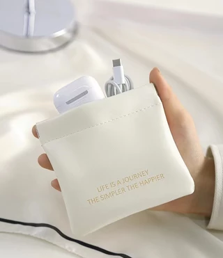 Acessório de Viagem Saco de Armazenamento Saco para Fone de Ouvido Saco de Armazenamento Conveniente Abertura Fechamento Saco Cosmético Leve Material Portátil de Grande Capacidade Material Amigo da Pele Pequeno