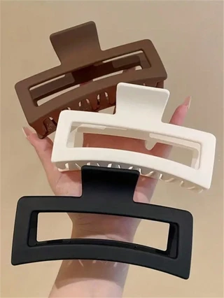 3 Garras de Cabelo de Senhora de Cor Sólida Clipes de Cabelo Fixos Adequados para Cabelos Densos Superfície Mate Antiderrapante Muito Apropriado para Estilismo e Acessórios