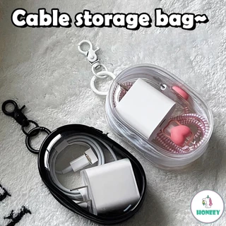Caixa De Armazenamento De Cabos De 1 Peça Organizador De Linha De Dados Saco Transparente Tampa Protetora Do Cabo Carregador De Fones De Ouvido U Discos De Viagem