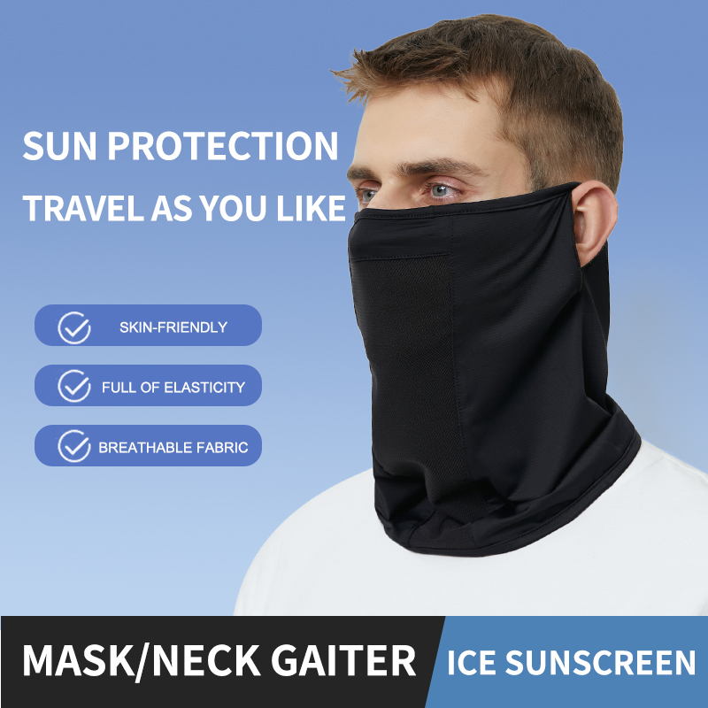 Máscara De Proteção Solar De Verão Lenço De Pescoço De Seda Respirável No Gelo anti-UV Facial Completa , Cobertura Suspenso Na Orelha , Ciclismo , Pesca , Montanhismo , Esportes Ao Ar Livre
