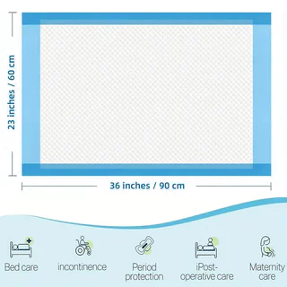 20 Peças De 60x90cm (23 36 Polegadas) Almofadas De Cuidados Para Adultos Descartáveis De Isolamento De Urina Homens E Mu