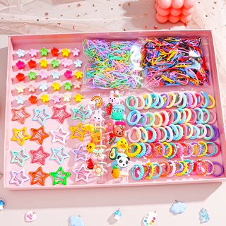 11100pcs/Set Conjunto De Clipes De Cabelo Kid Scrunchie Acessórios Ponytail Para Mulheres
