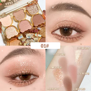 Sombra de seis cores fina brilhante fosco pó perolado delicada cor renderização terra cor esfumaçada maquiagem sombra Pal