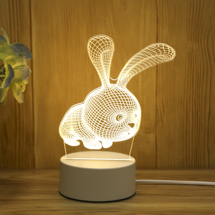 Lâmpada Noturna 3D Jack Rabbit usb design Quarto De Luz LED Nocturna Melhor Presente Dia Dos Namorados Giftt