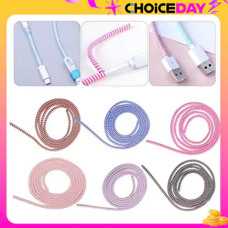 Cabo De Proteção De Dados Para Telefone Celular Corda De 1,4 M 3 Em 1 Mola Do Fone De Ouvido Carregador Protetor