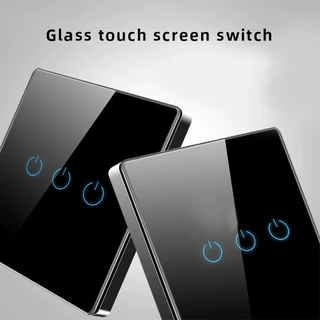 Interruptor De Parede Touch 3 Interruptores Painel De Vidro Pode Ser Controle Remoto Home Hotel Villa Luz Inteligente