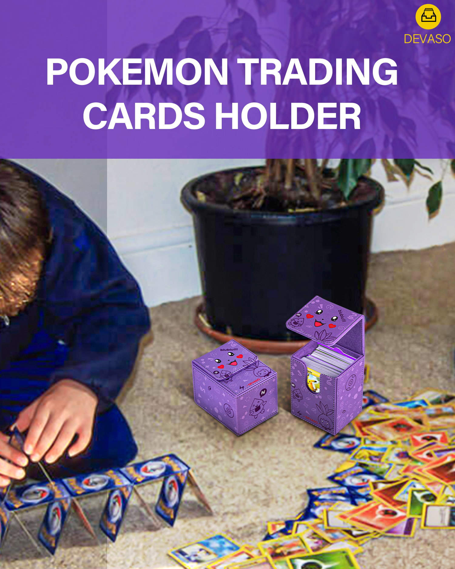 Devaso é adequado para jogos pokémon conjunto cartão caso de cartão de jogo magnético caixa de presente das crianças acessórios