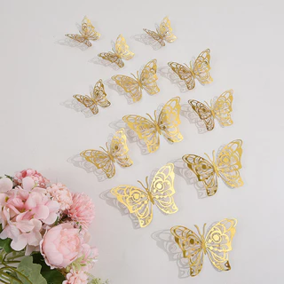 12 Autocolantes de Parede Borboleta Oca Autocolantes de Parede Borboleta Festivais Decoração de Natal Decoração de Natal Autocolantes 3D Borboleta Tridimensional
