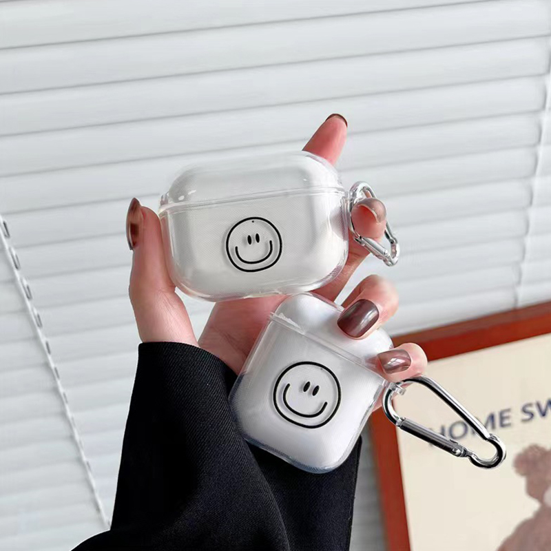 Adequado para a caixa de airpods Apple 3a Geração Cartoon Smiley Face Caixa de fone de ouvido TPU Transparente Caixa macia pro2 Caixa protetora de fone de ouvido airpods pro