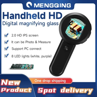 Microscópio digital Portátil Mengqing Lupa De Moedas 100X Tela IPS De 2 Polegadas Com Lente De Leitura De Luz LED Dupla A Cores , Compatível Windows