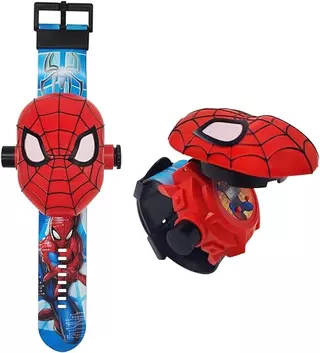 Superhero Projection watch , Brinquedos De Relógio digital Para Crianças , Enchimentos De Meias De Presente Aniversários , Halloween , Natal E Incluindo 24 Imagens De anime