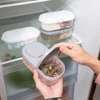 Compartimento Duplo Coberto De Cozinha Tanque De Alimentos Com Grãos Selados Multifuncional Frigorífico Caixa Plástica Para Armazenamento