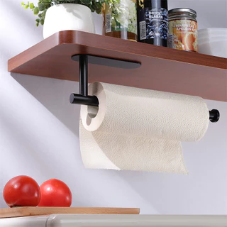 Suporte Para Rolos De Papel Toalha Na Parede , Higiênico Em Aço Inoxidável Preto/Prata Sem Furo Acessórios De Banheiro