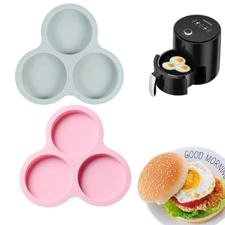 Fritadeira De Bolo Redondo De Silicone Molde De Ovo Com 3 Cavidades Panela Antiaderente Para Assar Hambúrgueres De Cozinha Acessórios