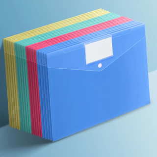 Bolsa plástica para documentos Snap Bag Saco transparente para documentos a4 Saco de armazenamento Saco de arquivo Botão Bolsa de informações Saco para canetas Saco plástico