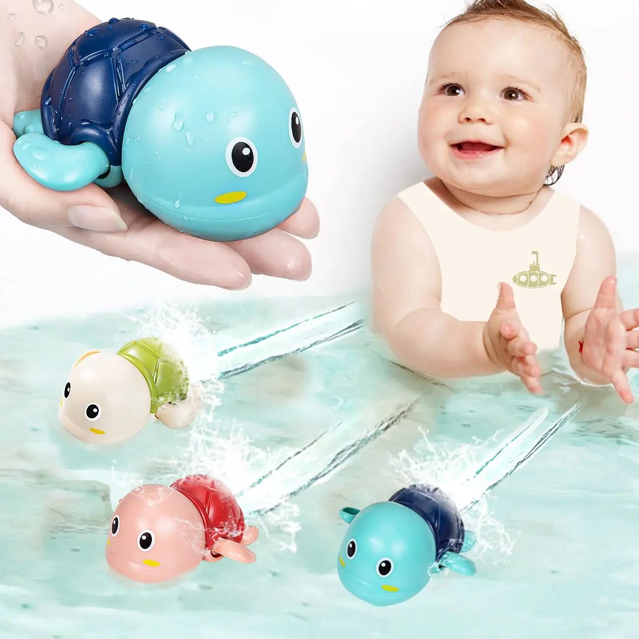 Brinquedos De Banho Para Bebês Tartaruga Piscina Clássica Praia De Baleia Relógio De Corrente Água Crianças
