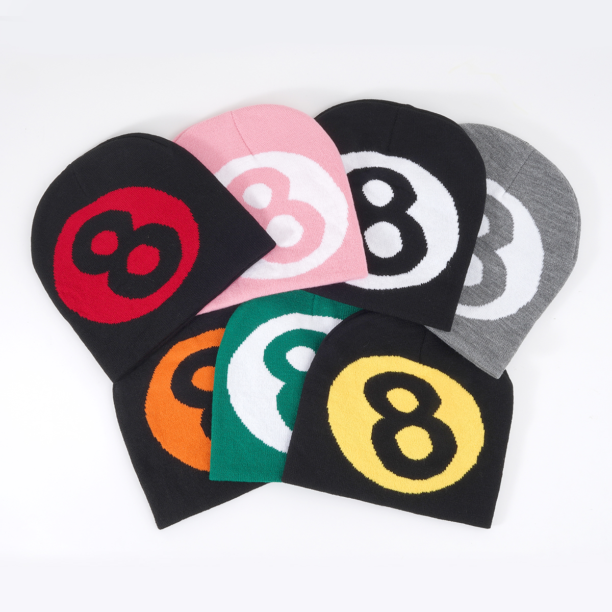 1pc Y2K Estilo Y2K No. 8 Chapéu Jacquard Tricotado, Chapéu Jacquard Tricotado, Chapéu Jacquard Frio de Rua Único, Unisexo, Adequado para Lazer Diário, Esportes ao Ar Livre, Presentes de Férias
