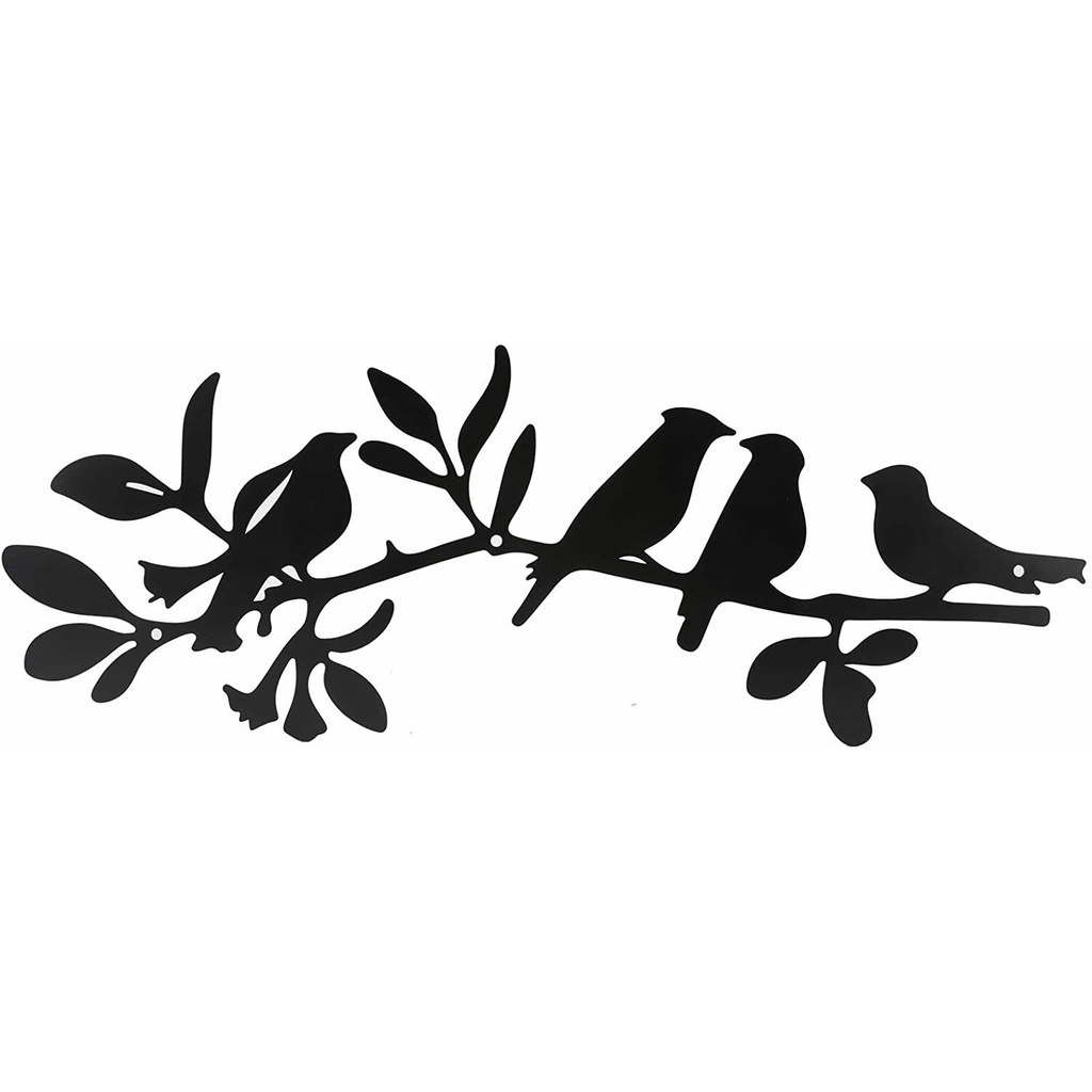 Metal wall art Bird decor on Tree Branch Sculpture Wrought iron crafts ...