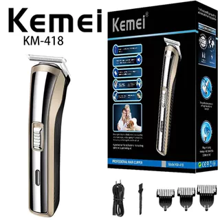 Clipper De Cabelo Com Carregamento Elétrico Kemei KM-418 Penteador Profissional