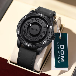 1 peça personalidade divertida, tecnologia preta levitação magnética esportes à prova d'água, pulseira de couro, conjunto de relógio masculino de quartzo
